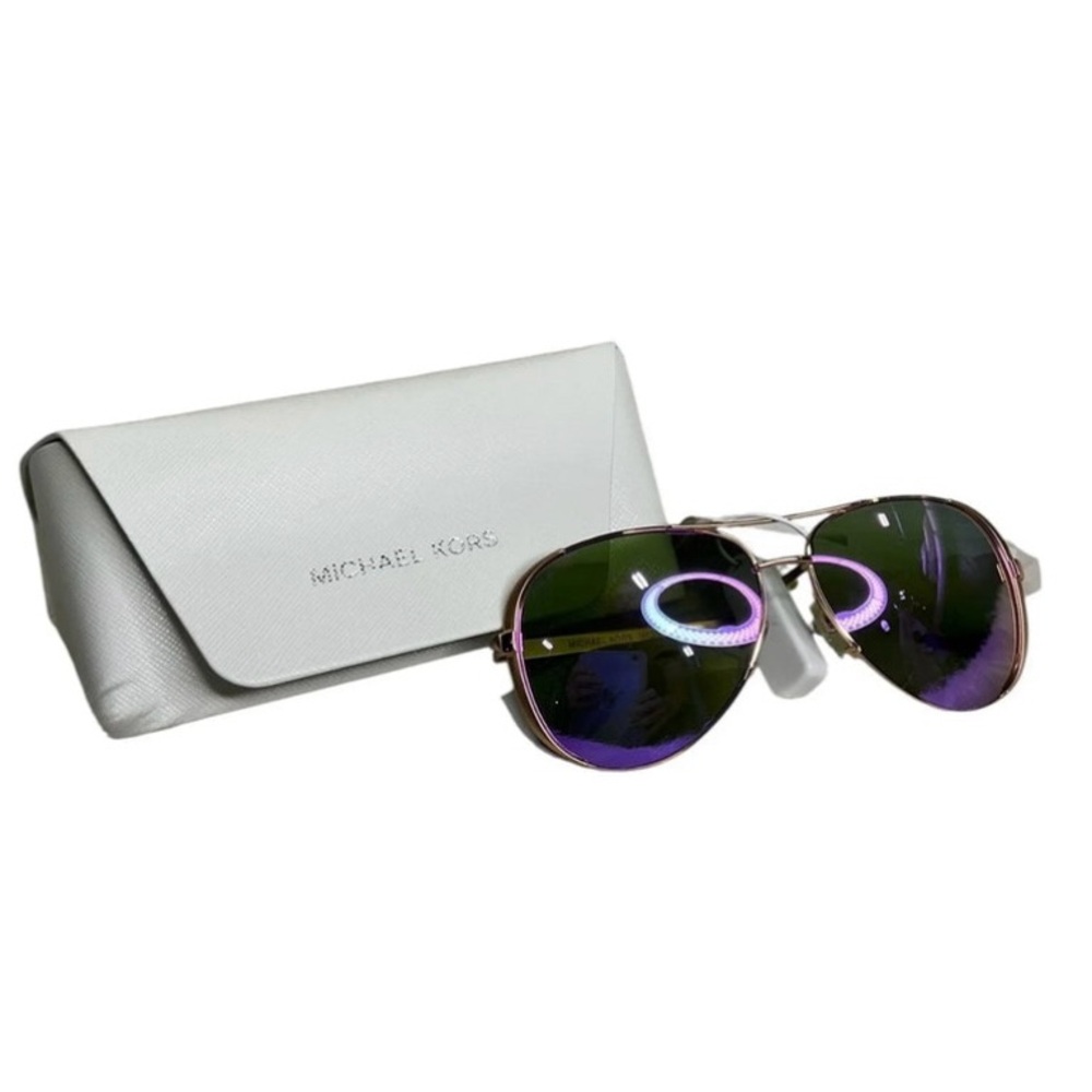 Michael Kors Purple and Silver Aviator Sunglasses